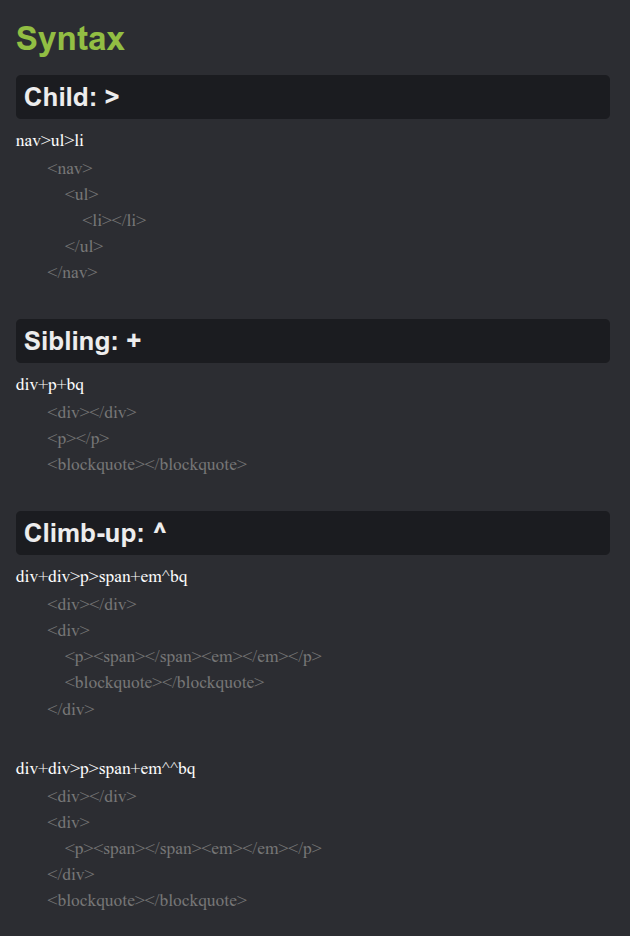 Emmet shortcut 3