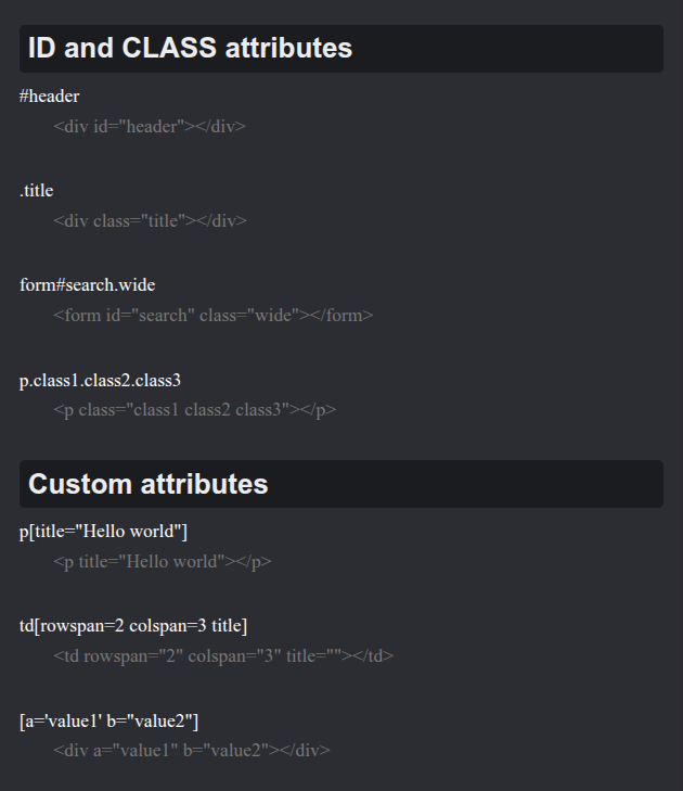 Emmet shortcut 5
